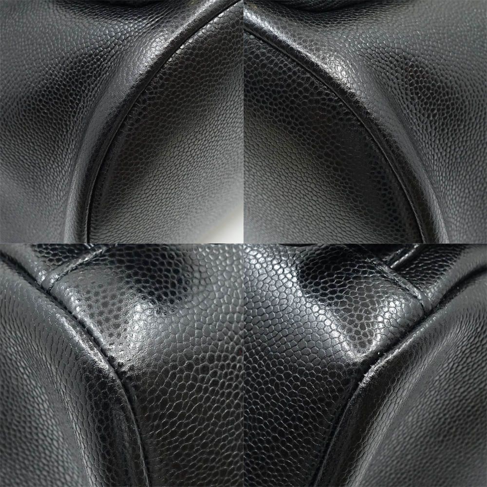 Chanel CC Logo Backpack Grained Calfskin BK — view 6