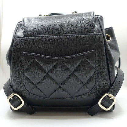 Chanel CC Logo Backpack Grained Calfskin BK — view 2