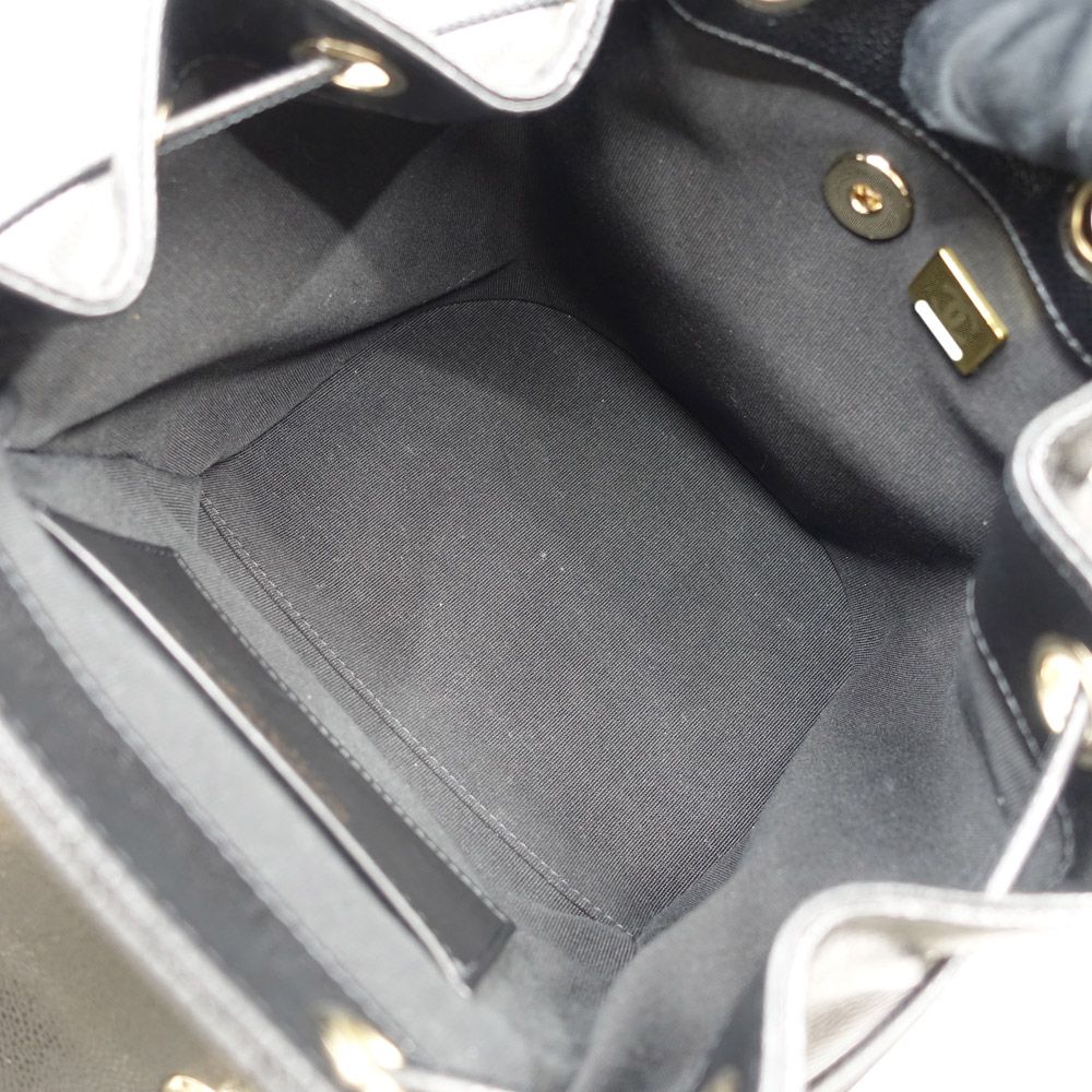 Chanel CC Logo Backpack Grained Calfskin BK — view 7