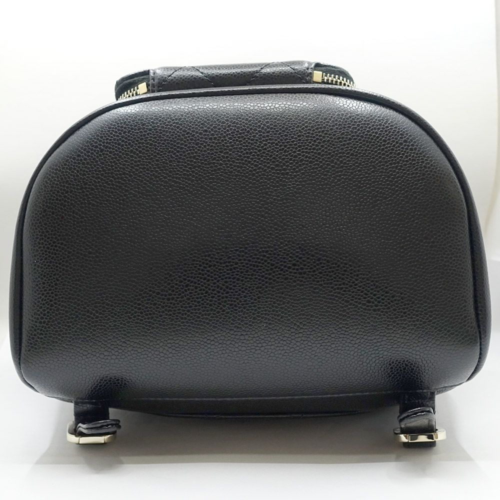 Chanel CC Logo Backpack Grained Calfskin BK — view 5