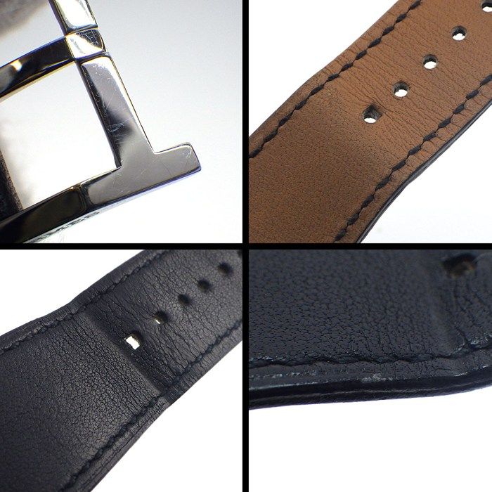 Hermes Watch Tandem Rectangular Black Dial Small Second Leather Strap SS Quartz — view 7