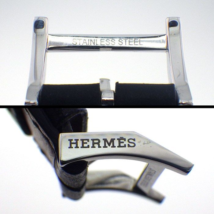 Hermes Watch Tandem Rectangular Black Dial Small Second Leather Strap SS Quartz — view 5
