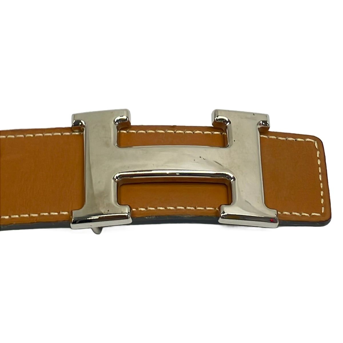 Hermes Belt 70 H Beige Silver Reversible Leather — view 3