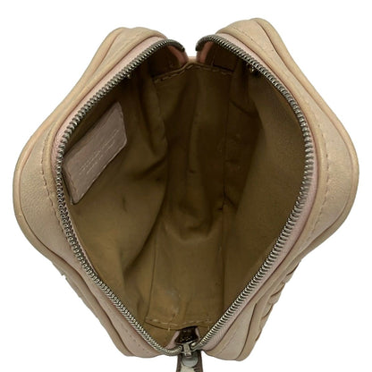 Bottega Veneta Pouch Intrecciato Pink Beige Chain Handle Leather — view 4