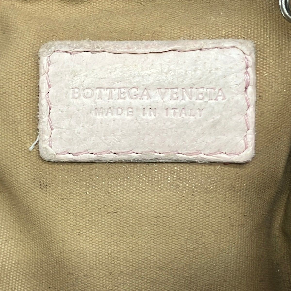 Bottega Veneta Pouch Intrecciato Pink Beige Chain Handle Leather — view 5