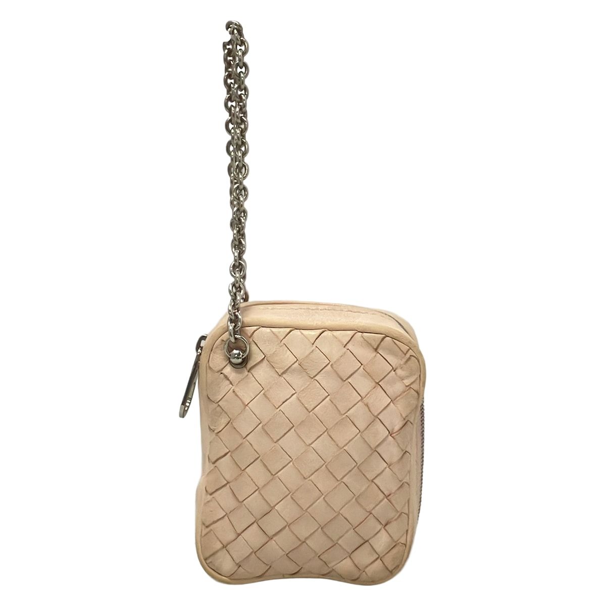 Bottega Veneta Pouch Intrecciato Pink Beige Chain Handle Leather — view 2