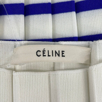 Celine Long Sleeve Top White Blue Red M — view 3