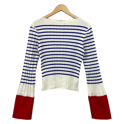 Celine Long Sleeve Top White Blue Red M