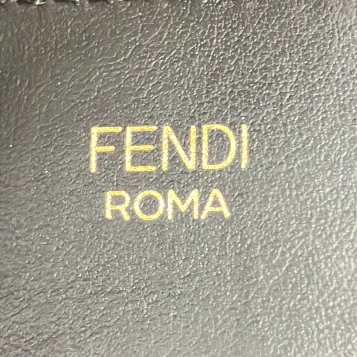 Fendi Shoulder Strap Beige Red Black Zucca Pattern Leather — view 4