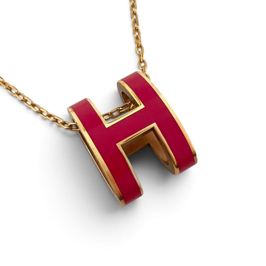 Hermes Mini Pop H Pendant Metal Lacquer Rose