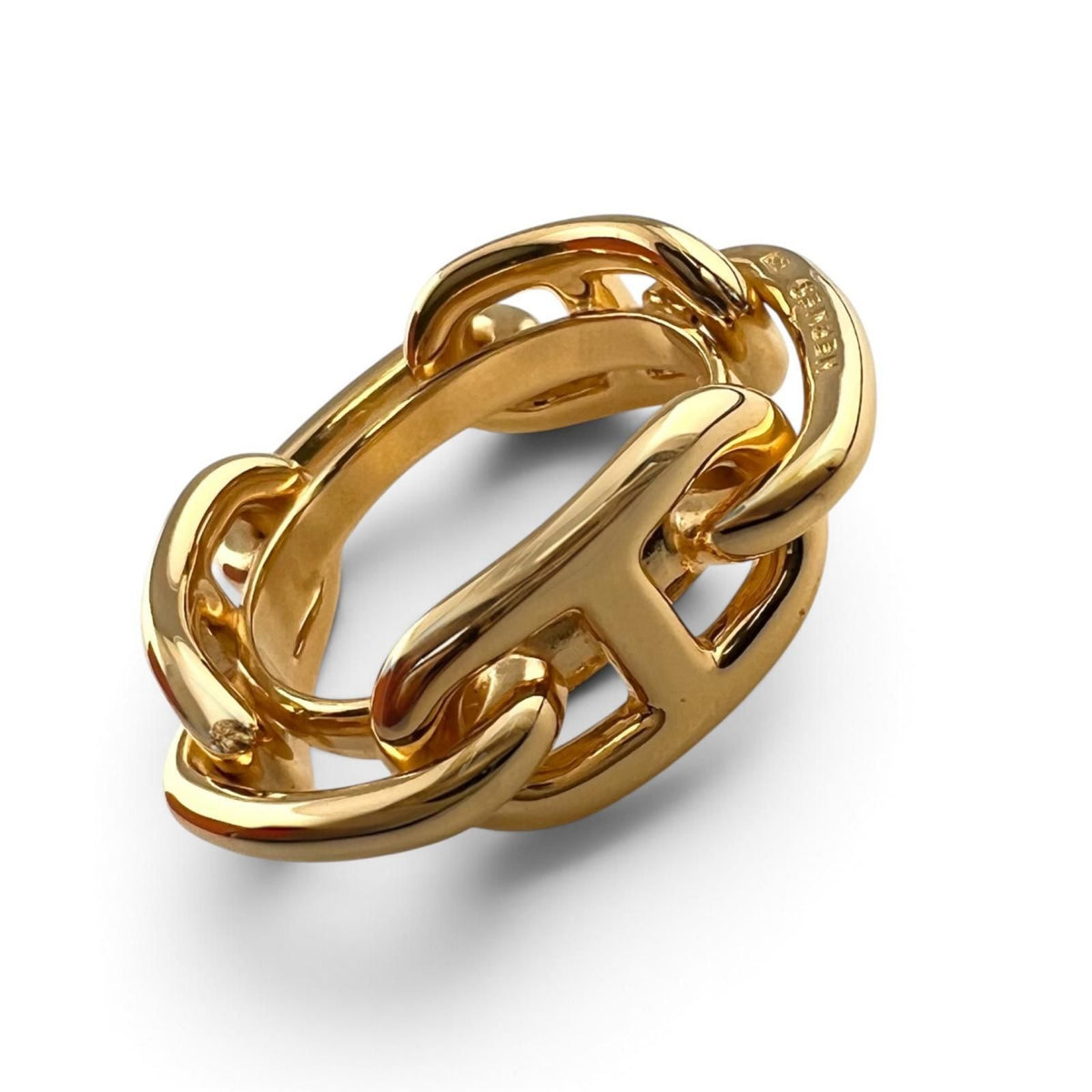 Hermes Legato Scarf Ring Metal Gold
