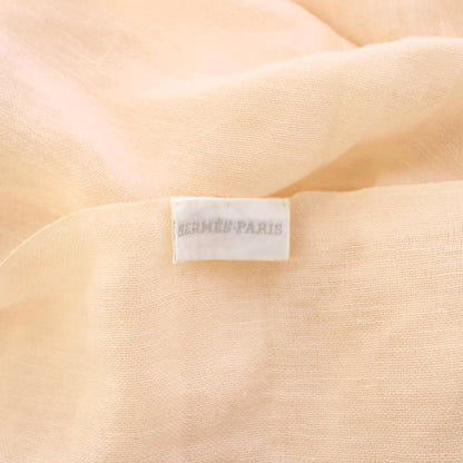 Hermes Shawl Scarf Cashmere Linen Pink Beige — view 4