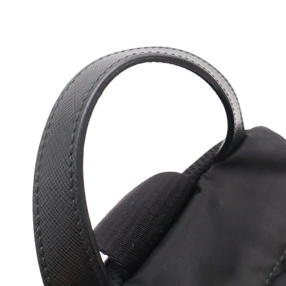 Prada Triangle Logo Belt Bag Crossbody Nylon Leather Nero Black — view 4