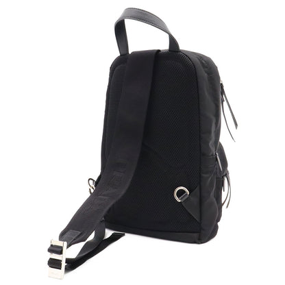 Prada Triangle Logo Belt Bag Crossbody Nylon Leather Nero Black — view 2