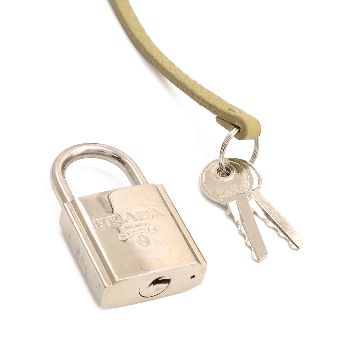 Prada Mini Boston Bag Leather Light Green Yellow Gold — view 7