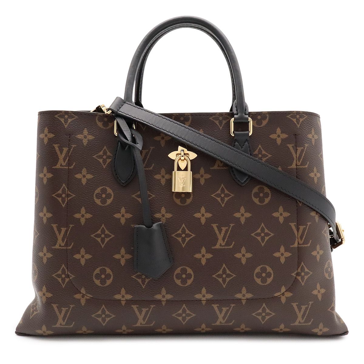 Louis Vuitton Monogram Flower Tote 2-Way Shoulder Bag Noir Black