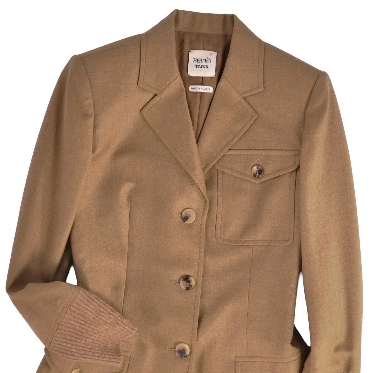 Hermes Gaultier Era Tailored Jacket Blazer Wool Brown 34 — view 2