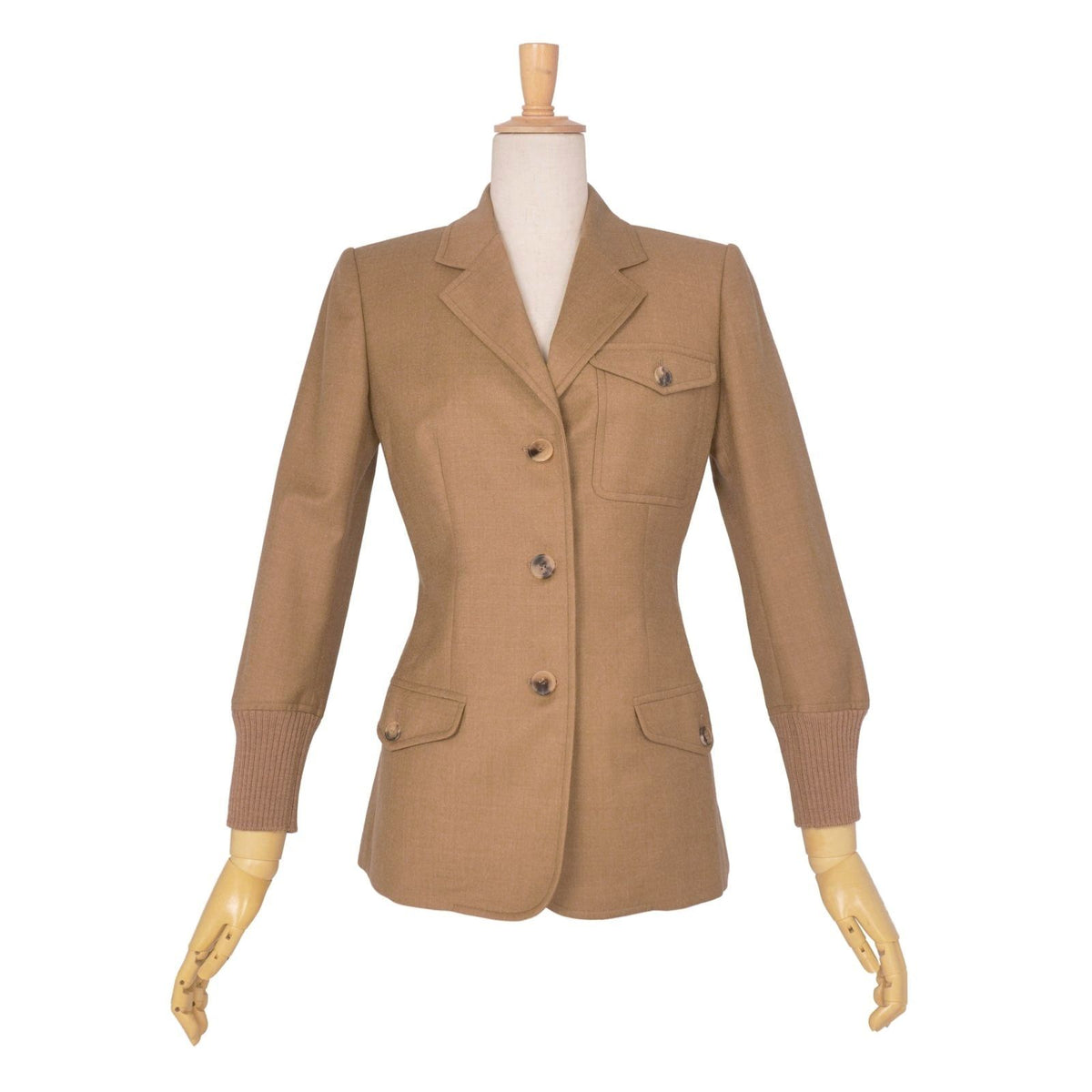Hermes Gaultier Era Tailored Jacket Blazer Wool Brown 34 — view 3