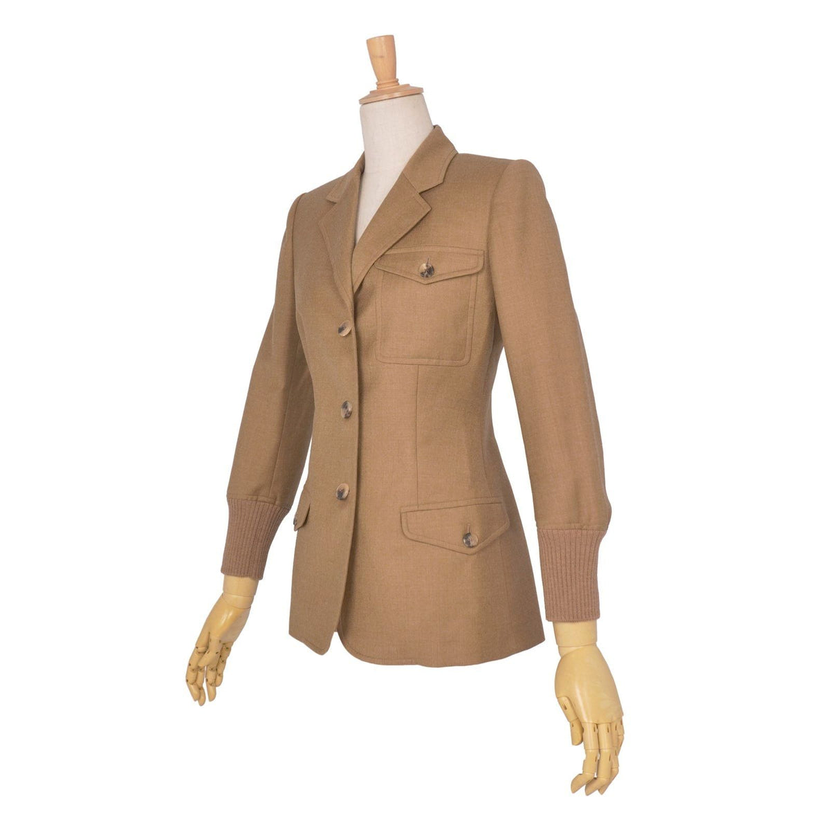 Hermes Gaultier Era Tailored Jacket Blazer Wool Brown 34 — view 5