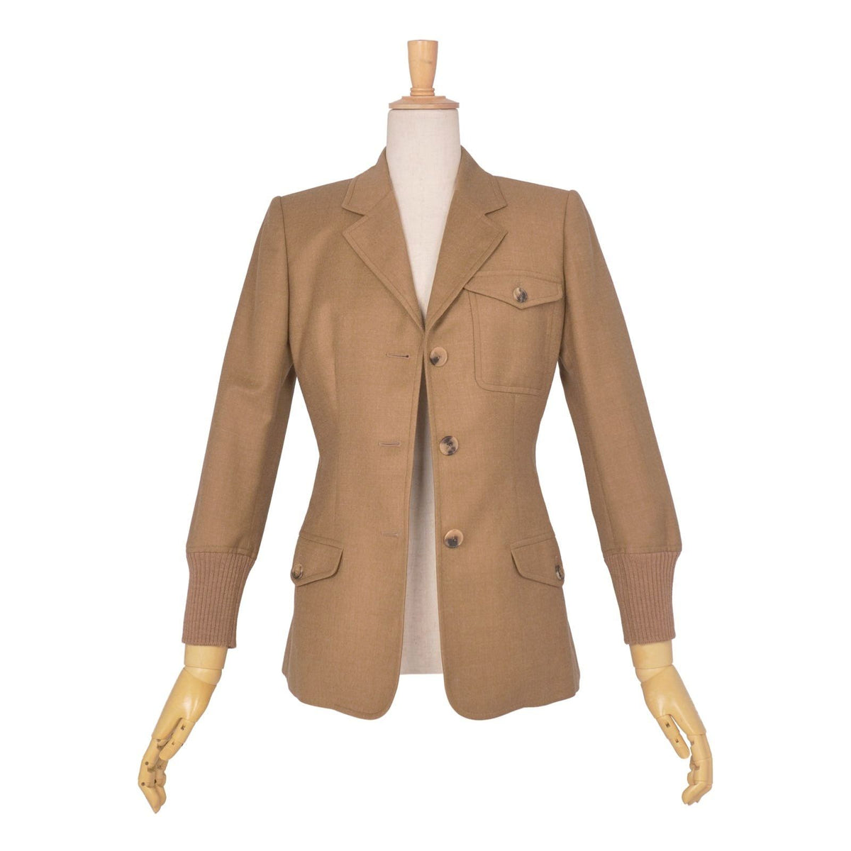 Hermes Gaultier Era Tailored Jacket Blazer Wool Brown 34 — view 4