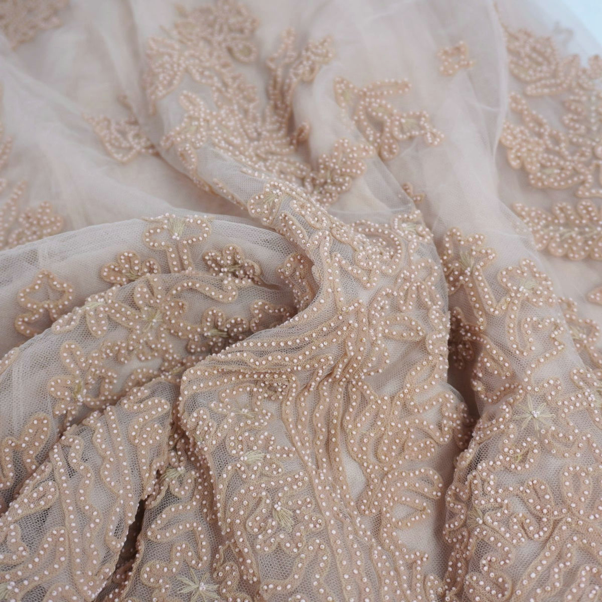 Dior Dress Sleeveless Sheer Tulle Embroidery Beaded Top Nylon Beige US 6 — view 6