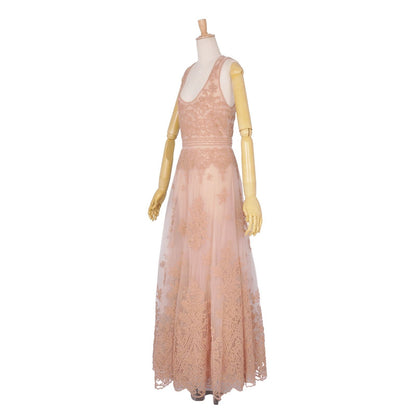 Dior Dress Sleeveless Sheer Tulle Embroidery Beaded Top Nylon Beige US 6 — view 4