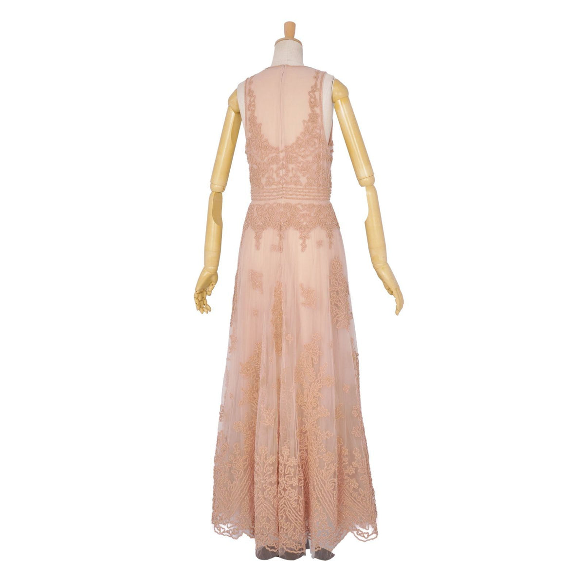 Dior Dress Sleeveless Sheer Tulle Embroidery Beaded Top Nylon Beige US 6 — view 5