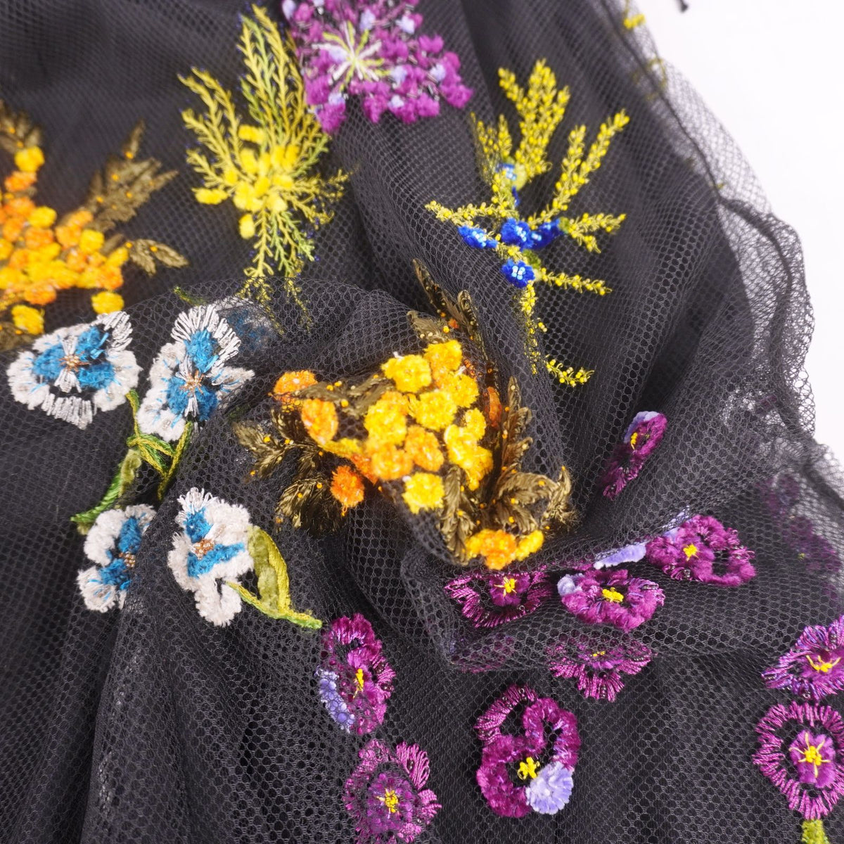 Dior Dress Sleeveless Sheer Tulle Embroidery Top Nylon Black US 4 — view 6