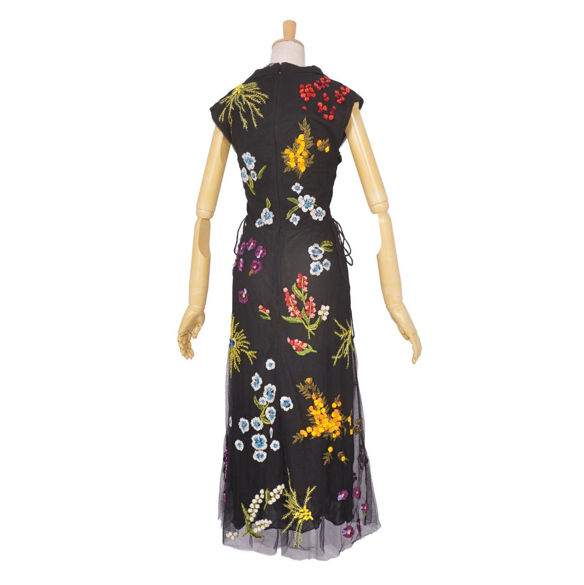 Dior Dress Sleeveless Sheer Tulle Embroidery Top Nylon Black US 4 — view 5