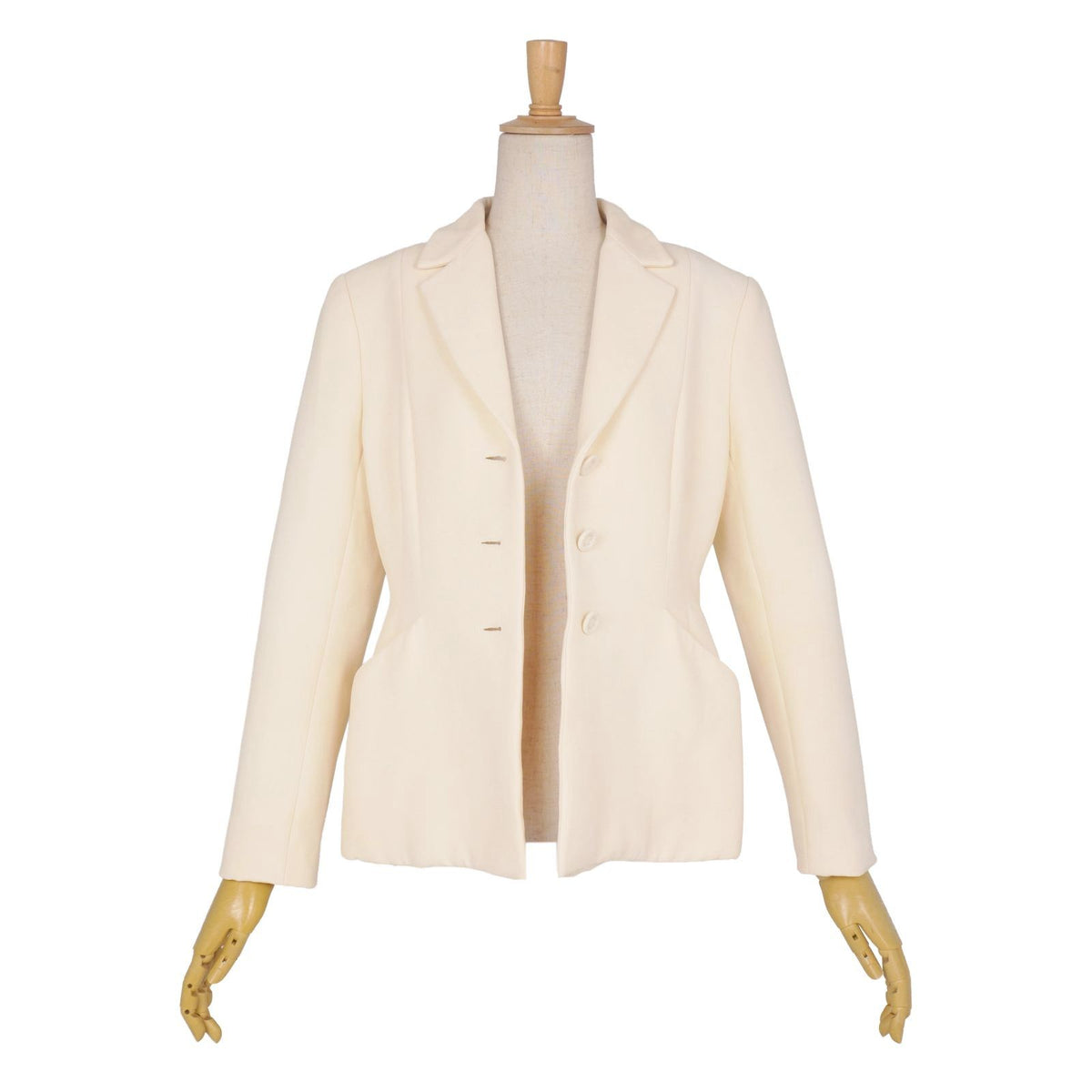 Dior Tailored Jacket Bar Blazer Wool Silk Ivory US 6 — view 4