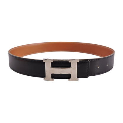 Hermes Vintage Belt Leather Reversible H Logo Constance 68 Black — view 3