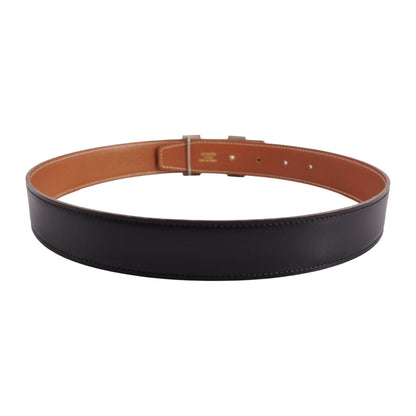 Hermes Vintage Belt Leather Reversible H Logo Constance 68 Black — view 4