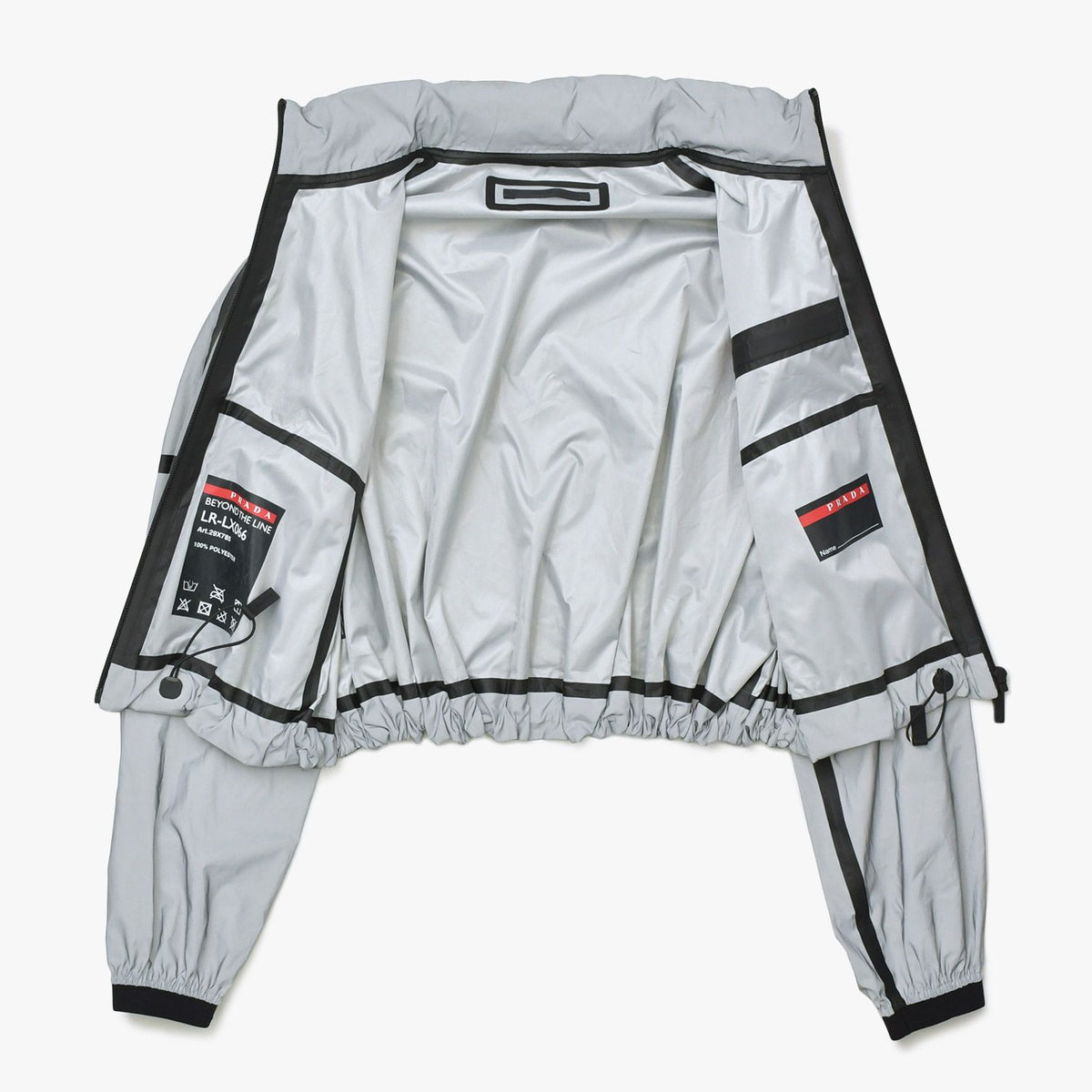 Prada Jacket Linea Rossa Reflective Gray Black Red — view 3