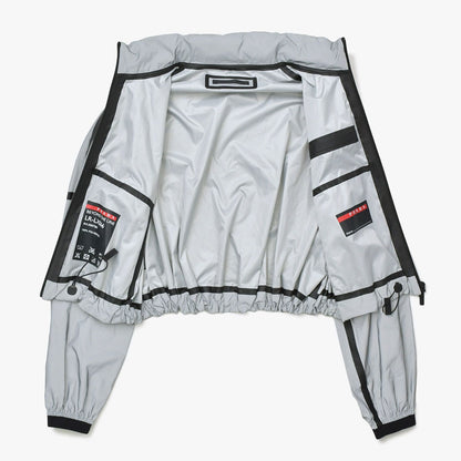 Prada Jacket Linea Rossa Reflective Gray Black Red — view 3