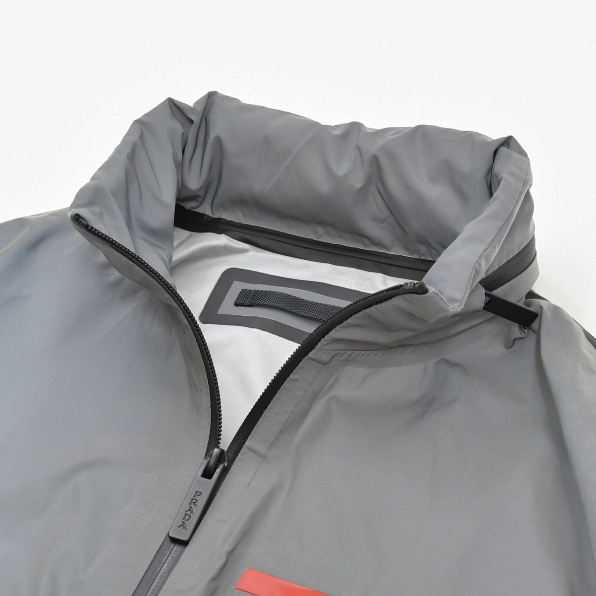 Prada Jacket Linea Rossa Reflective Gray Black Red — view 4