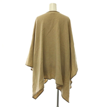 Max Mara Virgin Wool Poncho Coat Irregular Hem Beige — view 2