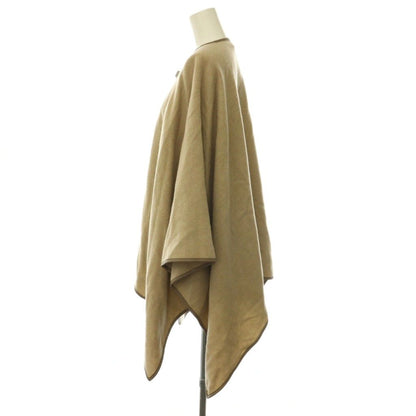 Max Mara Virgin Wool Poncho Coat Irregular Hem Beige — view 3