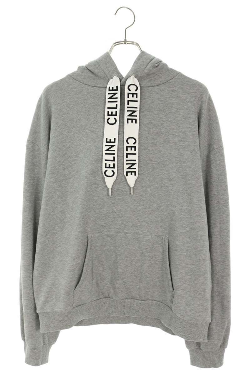 Celine Logo Drawstring Pullover Hoodie XL