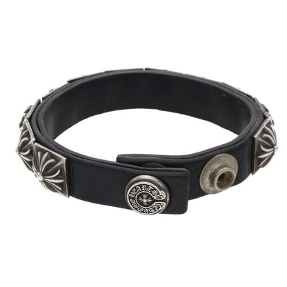 Chrome Hearts Zero Stud Sngl Row Pyramid Single Leather Bracelet — view 2