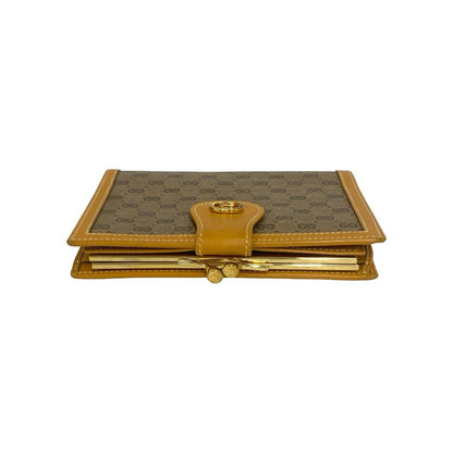 Gucci Vintage Micro GG Logo Leather Bifold Wallet Mini Coin Purse Brown — view 3