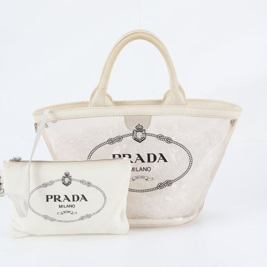 Prada Canapa Plex Clear Tote Bag Shoulder