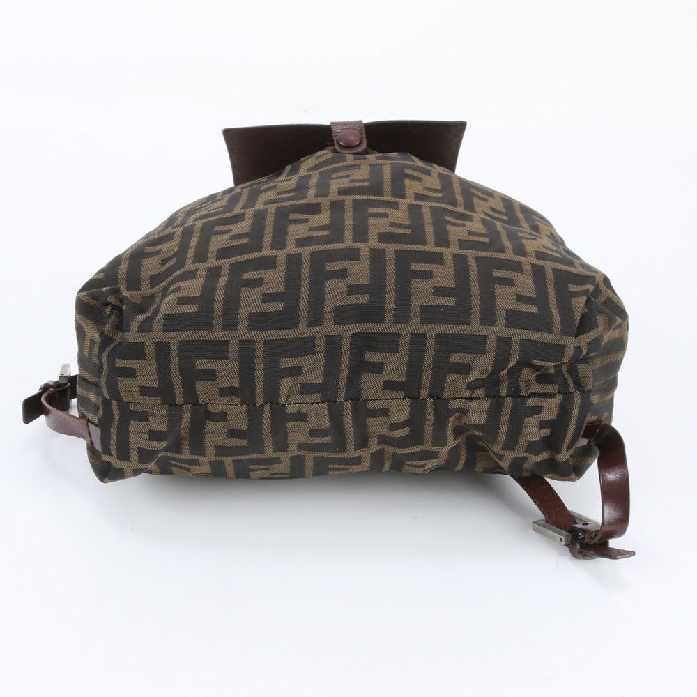 Fendi Zucca Leather Nylon Backpack Shoulder Bag — view 6