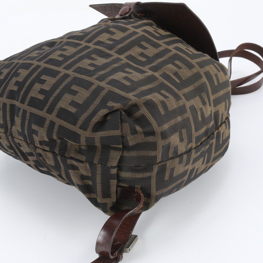 Fendi Zucca Leather Nylon Backpack Shoulder Bag — view 5