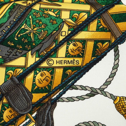 Hermes Carre 90 les Tambour Drum Scarf Large Green Multicolor Silk — view 7