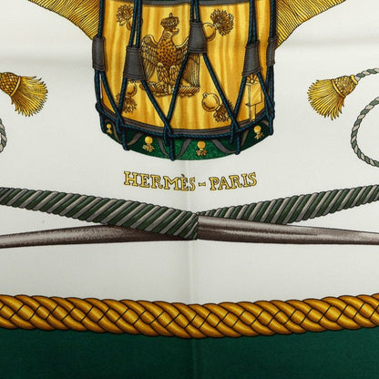 Hermes Carre 90 les Tambour Drum Scarf Large Green Multicolor Silk — view 6