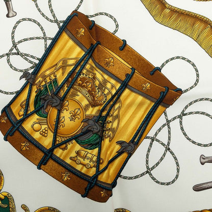 Hermes Carre 90 les Tambour Drum Scarf Large Green Multicolor Silk — view 3