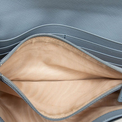 Prada Saffiano Wallet Light Blue Leather — view 4