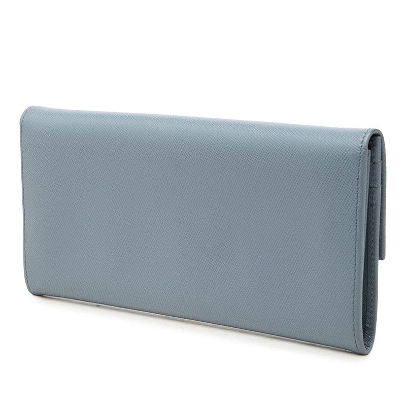 Prada Saffiano Wallet Light Blue Leather — view 2