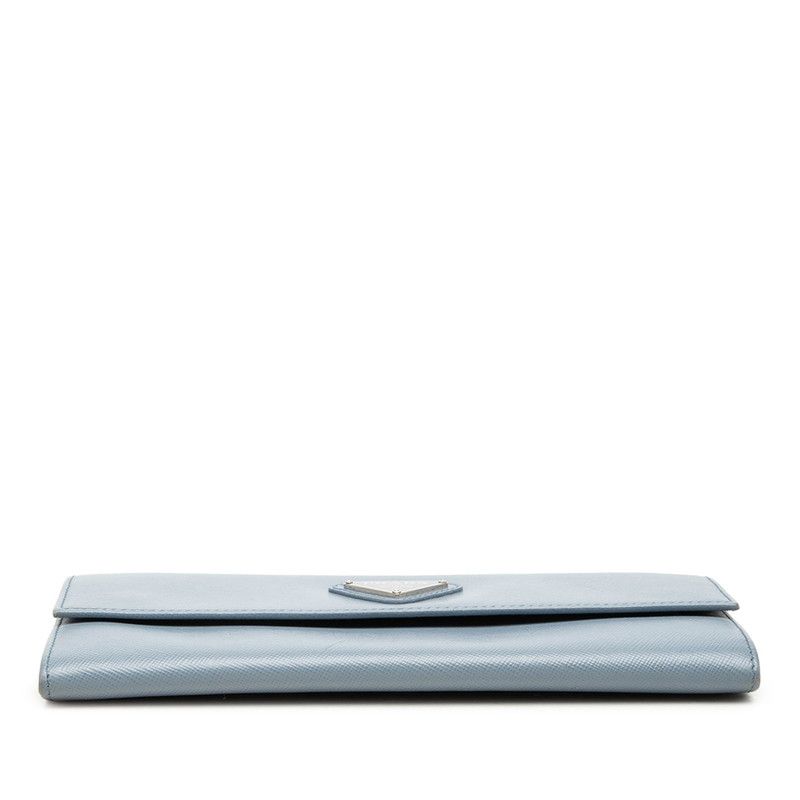 Prada Saffiano Wallet Light Blue Leather — view 3