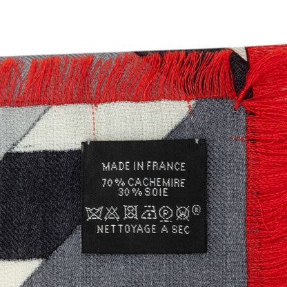 Hermes Carre 65 Etude Pour Un Scarf Gray Cashmere Silk — view 8